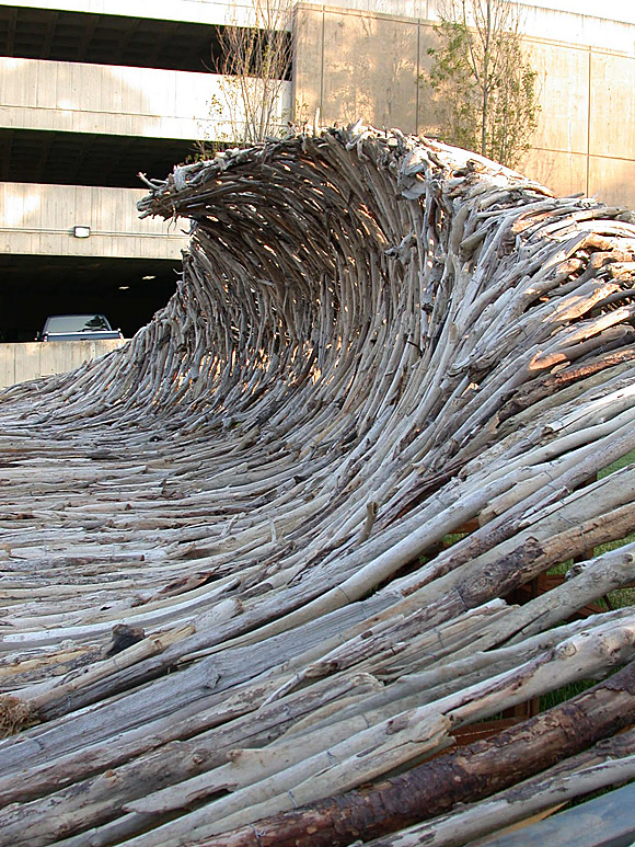 Driftwood wave sculpture by Shane Blackbourn