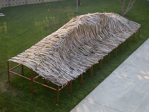 Driftwood wave sculpture by Shane Blackbourn
